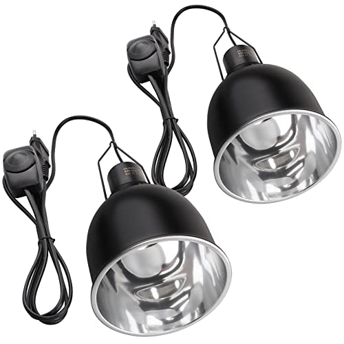 AIICIOO Reptile Light Fixture 2 Packs 5,5 Zoll optische Reflexion Abdeckung für Reptilien Glas Terrarien für Schildkröten Schlangen Eidechsen Hühner Vögel Chamäleons von AIICIOO