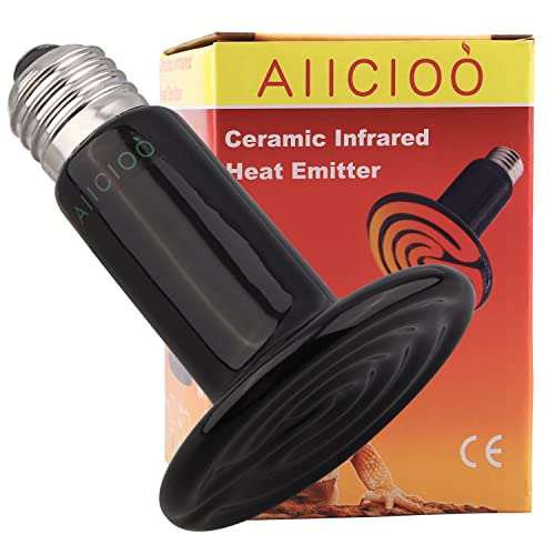 AIICIOO Terrarium Waermelampe Keramik Reptilien Wärmelampe Tiere für Eidechse/Bartagame/Hühner/SchlangeKein Licht um die Augen der Tiere zu Schützen 220V E27 (100W) von AIICIOO