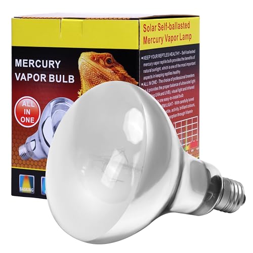 AIICIOO UVA UVB Wärmelampe Reptilien Terrarium Beschichtet Sonnenlicht Reptilien Lampe Birne Spotlight Vollspektrum Tageslicht Lampe E27 UVB Lampe für Schildkröten Schlangen Bartagamen Eidechsen 80W von AIICIOO