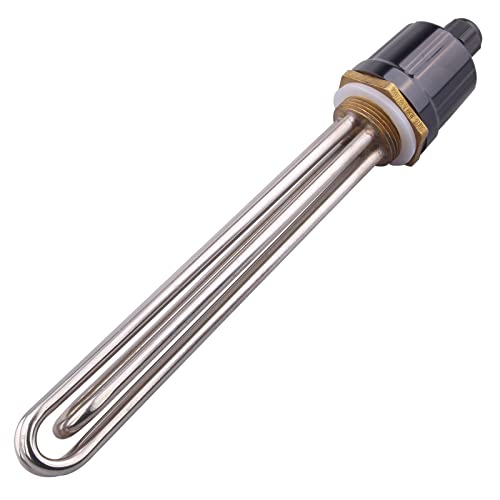Elektrisches Heizelement 220V 6000W 3U 1.25 Zoll (DN32) 41.9mm BSP-Gewinde Messingflansch mit Silikonring und Kunststoffabdeckung von AIICIOO
