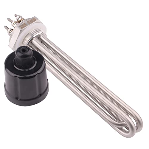 Heizelement Edelstahlflansch mit Silikonring und Kunststoffabdeckung 220V 3000W 3 HE 1.25 Zoll (DN32) 41.9mm BSP-Gewinde von AIICIOO