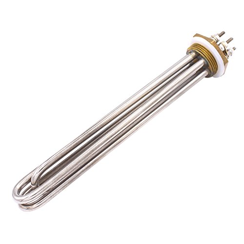 Messingflansch-Heizelement 1.25 Zoll (DN32) Durchmesser 41,91 mm BSP 3U 36V 1200W Edelstahl mit Silikonring von AIICIOO