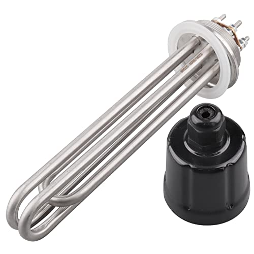 Tri-Clamp-Heizelement DN50 220V 3750W 2 Zoll Durchmesser 59.6mm Elektro-Rohrheizkörper mit schwarzer Kunststoffabdeckung und Silikonring von AIICIOO