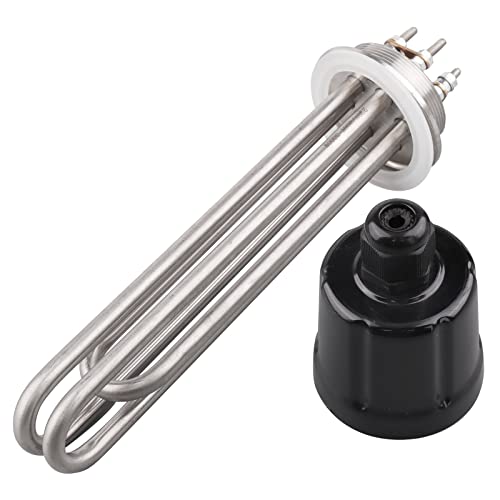 Tri-Clamp-Heizelement DN50 220V 3000W 2 Zoll Durchmesser 59.6mm Elektro-Rohrheizkörper mit schwarzer Kunststoffabdeckung und Silikonring von AIICIOO