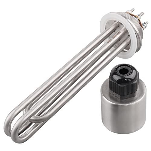 Tri-Clamp-Heizelement DN50 Elektro-Rohrheizkörper 220V 3750W 2 Zoll Durchmesser 59.6mm mit Edelstahlabdeckung und Silikonring von AIICIOO