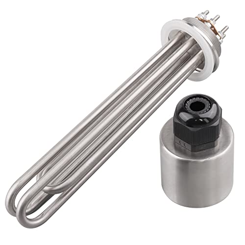 Tri-Clamp-Heizelement DN50 Elektro-Rohrheizkörper 220V 4500W 2 Zoll Durchmesser 59.6mm mit Edelstahlabdeckung und Silikonring von AIICIOO