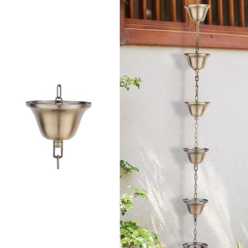 AIJILI Regenkette – 2,6 m Lange Regenkette for Dachrinnen – Regenketten aus verzinktem Eisen – Dekorative Regenfängerkette – Fallrohrersatz for den Außenhof(5.0m/16.5ft) von AIJILI