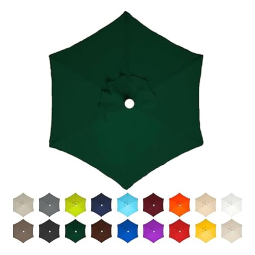 AIJUSSS Regenschirm-Ersatztuch, 6 Rippen/8 Rippen, Sonnenschirmdach, Sonnenschirm for Hinterhof, Terrasse, Garten, wasserdichtes Polyestertuch(Green,2.3m/7.5ft(8 Ribs)) von AIJUSSS