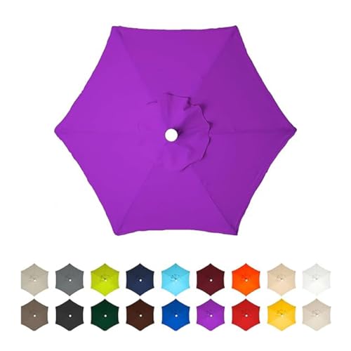 AIJUSSS Regenschirm-Ersatztuch, 6 Rippen/8 Rippen, Sonnenschirmdach, Sonnenschirm for Hinterhof, Terrasse, Garten, wasserdichtes Polyestertuch(Purple,3m/9.8ft (8 Ribs)) von AIJUSSS