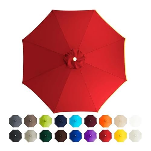 AIJUSSS Regenschirm-Ersatztuch, 6 Rippen/8 Rippen, Sonnenschirmdach, Sonnenschirm for Hinterhof, Terrasse, Garten, wasserdichtes Polyestertuch(Red,3.5m/11.4ft(8 Ribs)) von AIJUSSS