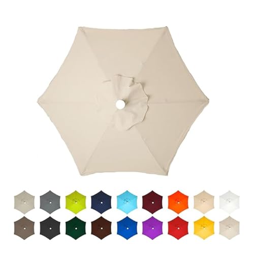 AIJUSSS Regenschirm-Ersatztuch, 6 Rippen/8 Rippen, Sonnenschirmdach, Sonnenschirm for Hinterhof, Terrasse, Garten, wasserdichtes Polyestertuch(White,3m/9.8ft (8 Ribs)) von AIJUSSS