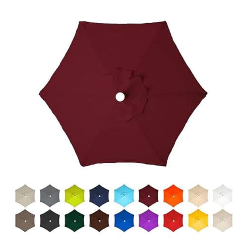 AIJUSSS Regenschirm-Ersatztuch, 6 Rippen/8 Rippen, Sonnenschirmdach, Sonnenschirm for Hinterhof, Terrasse, Garten, wasserdichtes Polyestertuch(Wine red,2.3m/7.5ft(8 Ribs)) von AIJUSSS