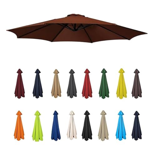 AIJUSSS Schirmdach for 6/8-Rippen-Schirm-Ersatzabdeckung, wasserdichtes Polyester-Sonnenschirmtuch for Garten und Terrasse for den Hinterhofpool(Coffee,2.3m/7.5ft(8 Ribs)) von AIJUSSS