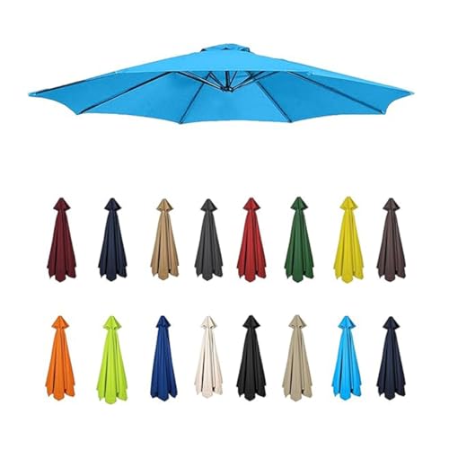 AIJUSSS Schirmdach for 6/8-Rippen-Schirm-Ersatzabdeckung, wasserdichtes Polyester-Sonnenschirmtuch for Garten und Terrasse for den Hinterhofpool(Cyan,2.3m/7.5ft(8 Ribs)) von AIJUSSS