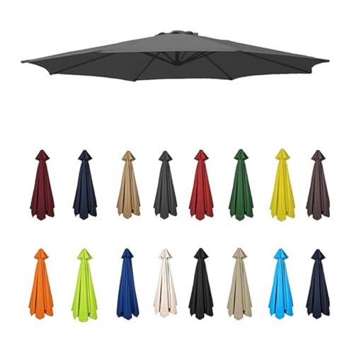 AIJUSSS Schirmdach for 6/8-Rippen-Schirm-Ersatzabdeckung, wasserdichtes Polyester-Sonnenschirmtuch for Garten und Terrasse for den Hinterhofpool(Gray,3.5m/11.4ft(8 Ribs)) von AIJUSSS