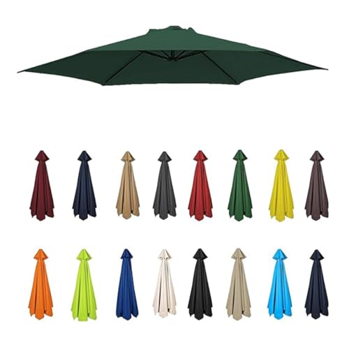 AIJUSSS Schirmdach for 6/8-Rippen-Schirm-Ersatzabdeckung, wasserdichtes Polyester-Sonnenschirmtuch for Garten und Terrasse for den Hinterhofpool(Green,2.7m/8.9ft (8 Ribs)) von AIJUSSS