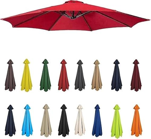 AIJUSSS Schirmdach for 6/8-Rippen-Schirm-Ersatzabdeckung, wasserdichtes Polyester-Sonnenschirmtuch for Garten und Terrasse for den Hinterhofpool(Red,2m/6.5ft (6 Ribs)) von AIJUSSS