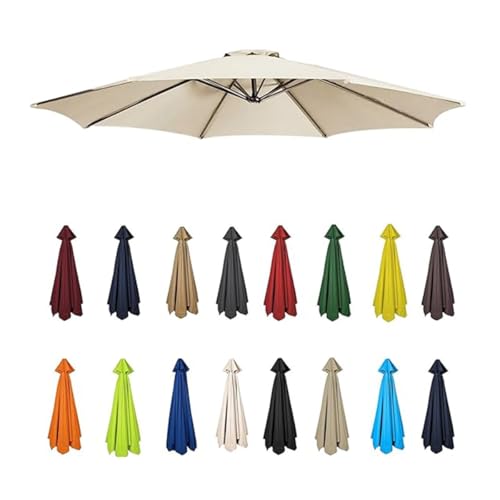 AIJUSSS Schirmdach for 6/8-Rippen-Schirm-Ersatzabdeckung, wasserdichtes Polyester-Sonnenschirmtuch for Garten und Terrasse for den Hinterhofpool(White,2m/6.5ft (6 Ribs)) von AIJUSSS