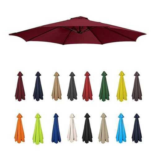 AIJUSSS Schirmdach for 6/8-Rippen-Schirm-Ersatzabdeckung, wasserdichtes Polyester-Sonnenschirmtuch for Garten und Terrasse for den Hinterhofpool(Wine red,2.3m/7.5ft(8 Ribs)) von AIJUSSS