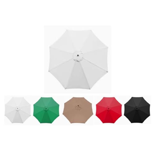 AIJUSSS Terrassenschirm-Ersatzdach, Schirmabdeckung, 6/8 Rippen, Sonnenschirmtuch for den Außenbereich, for Hinterhof, Terrasse, Garten, Pool(White,2.7m/8.9ft (8 Ribs)) von AIJUSSS