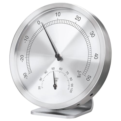 AIJUSSS Thermo-Hygrometer, Edelstahl 5 Zoll Doppelzifferblatt, Innen-Außen-Thermometer-Hygrometer, für Zuhause, Büro, Garten, Gewächshaus AIJUSSS Thermo-Hygrometer, Edelstahl 5 Zoll Doppelzifferblatt, Innen-Außen-Thermometer-Hygrometer, für Zuhause, Büro, Garten, Gewächshaus von AIJUSSS