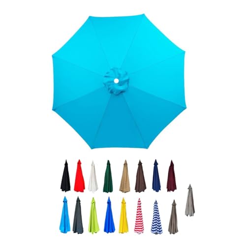 Ersatzdach for Regenschirme, wasserabweisendes Polyestergewebe, Stoffdach for Garten- und Terrassenschirme for 6/8 Rippen, nur Dach(Cyan,3m/9.8ft (6 ribs)) von AIJUSSS