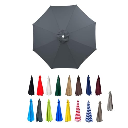 Ersatzdach for Regenschirme, wasserabweisendes Polyestergewebe, Stoffdach for Garten- und Terrassenschirme for 6/8 Rippen, nur Dach(Gray,2.5m/8ft(6 ribs)) von AIJUSSS