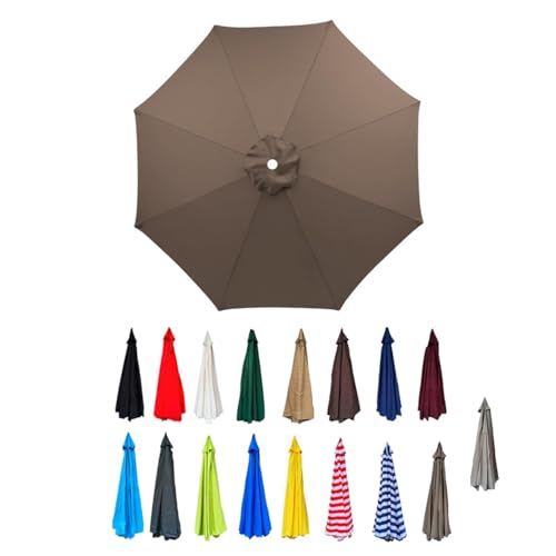 Ersatzdach for Regenschirme, wasserabweisendes Polyestergewebe, Stoffdach for Garten- und Terrassenschirme for 6/8 Rippen, nur Dach(Light coffee,3m/9.8ft (6 ribs)) von AIJUSSS