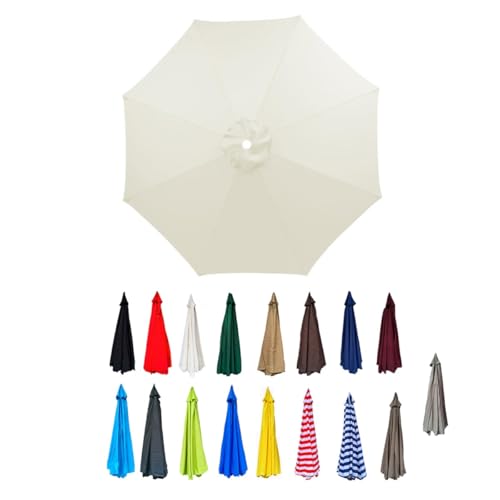 Ersatzdach for Regenschirme, wasserabweisendes Polyestergewebe, Stoffdach for Garten- und Terrassenschirme for 6/8 Rippen, nur Dach(White,2.5m/8ft(6 ribs)) von AIJUSSS