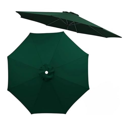 Sonnenschirm-Überdachungstuch for den Außenbereich, for 6/8 Rippen, Ersatz-Sonnenschirm-Überdachung, wasserdichtes Polyester-Überdach, nur Überdachung(Dark Green,2.7m/8.9ft (8 ribs)) von AIJUSSS