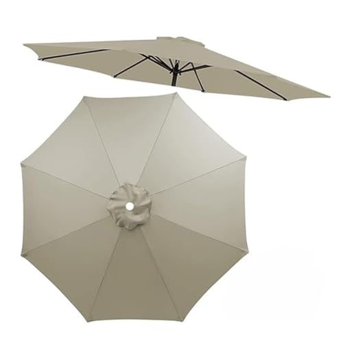 Sonnenschirm-Überdachungstuch for den Außenbereich, for 6/8 Rippen, Ersatz-Sonnenschirm-Überdachung, wasserdichtes Polyester-Überdach, nur Überdachung(Light gray,3m/9.8ft (6 ribs)) von AIJUSSS