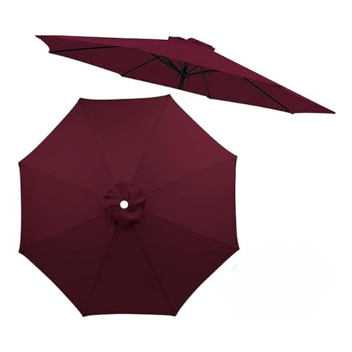 Sonnenschirm-Überdachungstuch for den Außenbereich, for 6/8 Rippen, Ersatz-Sonnenschirm-Überdachung, wasserdichtes Polyester-Überdach, nur Überdachung(Wine red,3m/9.8ft (8 ribs)) von AIJUSSS