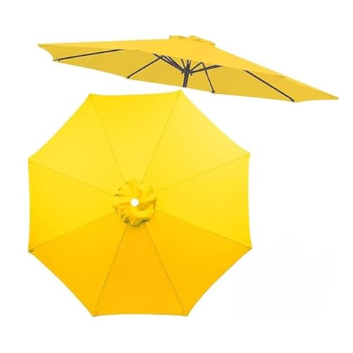 Sonnenschirm-Überdachungstuch for den Außenbereich, for 6/8 Rippen, Ersatz-Sonnenschirm-Überdachung, wasserdichtes Polyester-Überdach, nur Überdachung(Yellow,2.7m/8.9ft (8 ribs)) von AIJUSSS