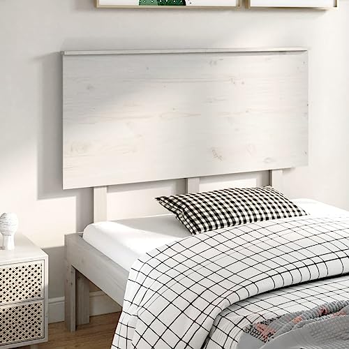 AIJUUKJP Furniture Home Tools Bett Kopfteil Weiß 124x6x82,5 cm Massivholz Kiefer von AIJUUKJP