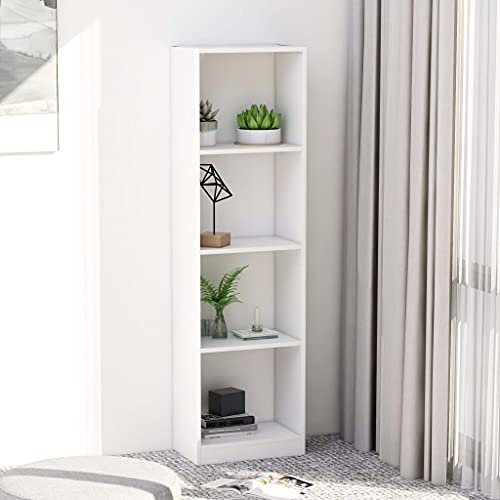 AIJUUKJP Furniture Home Tools Bücherschrank, 4 Ebenen, Holz, 40 x 24 x 142 cm, Weiß von AIJUUKJP