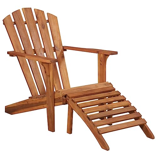 AIJUUKJP Furniture Home Tools Garten-Adirondack-Stuhl mit Fußstütze, massives Akazienholz von AIJUUKJP