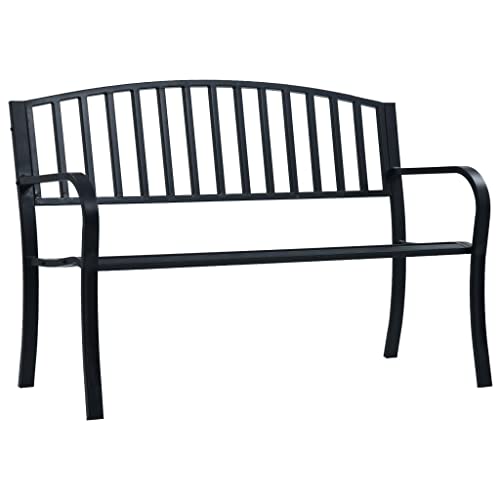 AIJUUKJP Furniture Home Tools Gartenbank 125 cm schwarz Stahl von AIJUUKJP