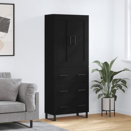 AIJUUKJP Furniture Home Tools Highboard schwarz 69,5x34x180cm Holzwerkstoff von AIJUUKJP