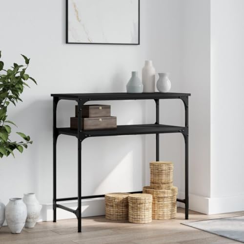 AIJUUKJP Furniture Home Tools Konsolentisch, schwarz, 75 x 35,5 x 75 cm, Holzwerkstoff von AIJUUKJP