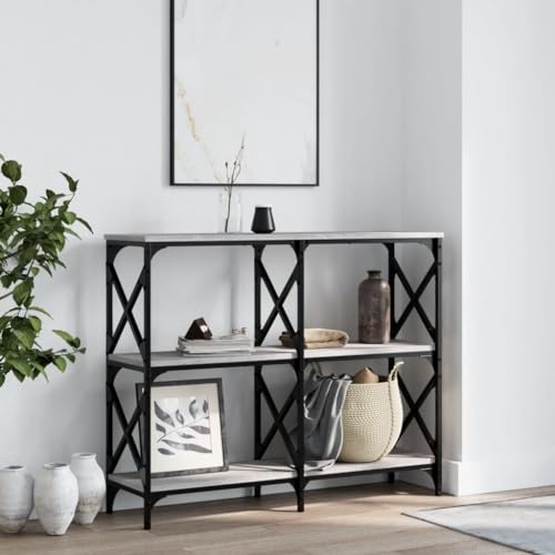 AIJUUKJP Furniture Home Tools Konsolentisch Grau Sonoma 100 x 28 x 80,5 cm Holzwerkstoff von AIJUUKJP