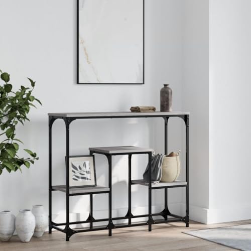 AIJUUKJP Furniture Home Tools Konsolentisch Grau Sonoma 89,5 x 28 x 76 cm Holzwerkstoff von AIJUUKJP