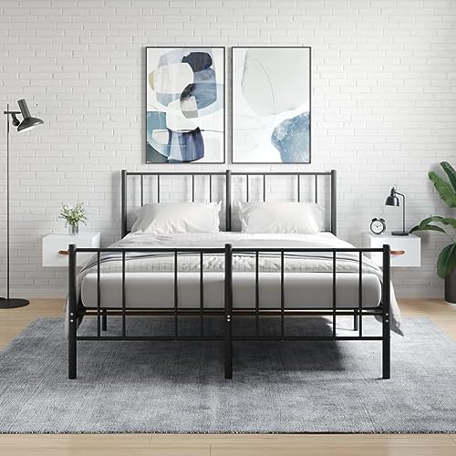 AIJUUKJP Furniture Home Tools Nachtkommode zur Wandmontage, 2 Stück, Hochglanz, Weiß, 35 x 35 x 20 cm von AIJUUKJP