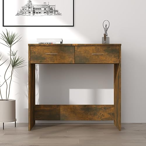 AIJUUKJP Furniture Home Tools Schreibtisch, Raucheiche, 80 x 40 x 75 cm, Holzwerkstoff von AIJUUKJP