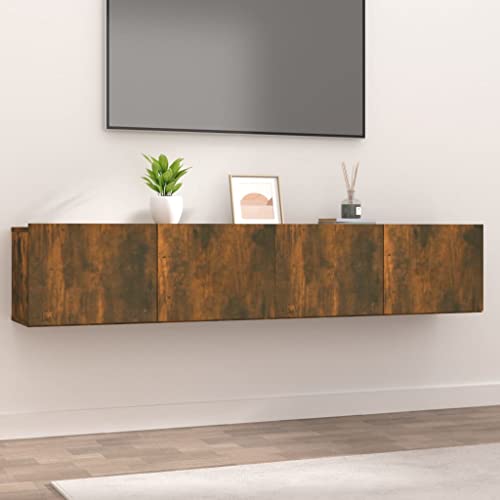 AIJUUKJP Furniture Home Tools TV-Schränke, 2 Stück, geräucherte Eiche, 80 x 30 x 30 cm, Holzwerkstoff von AIJUUKJP