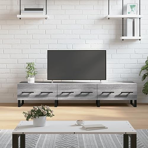 AIJUUKJP Furniture Home Tools TV-Schrank, Grau, Sonoma, 150 x 36 x 30 cm, Holzwerkstoff von AIJUUKJP