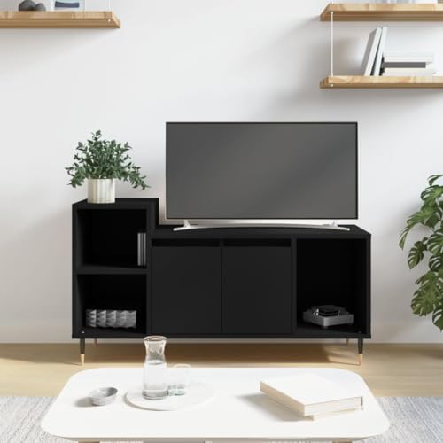 AIJUUKJP Furniture Home Tools TV-Schrank, Schwarz, 100 x 35 x 55 cm, Holzwerkstoff von AIJUUKJP