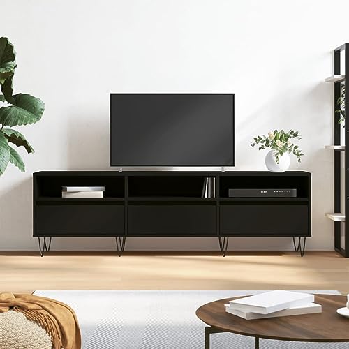 AIJUUKJP Furniture Home Tools TV-Schrank, Schwarz, 150 x 30 x 44,5 cm, Holzwerkstoff von AIJUUKJP