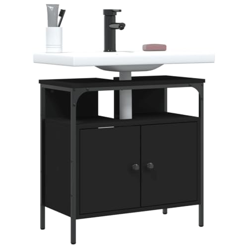 AIJUUKJP Furniture Home Tools Waschbeckenschrank, schwarz, 60 x 30 x 60 cm, Holzwerkstoff von AIJUUKJP