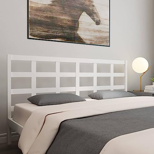 AIJUUKJP Möbel Home Tools Bett Kopfteil Weiß 205,5x4x100cm Massivholz Kiefer von AIJUUKJP