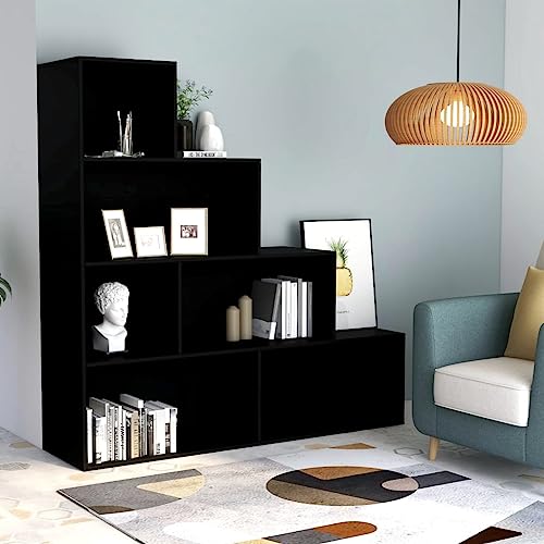 AIJUUKJP Möbel Home Tools Bücherschrank Raumteiler schwarz 155x24x160cm Holzwerkstoff von AIJUUKJP